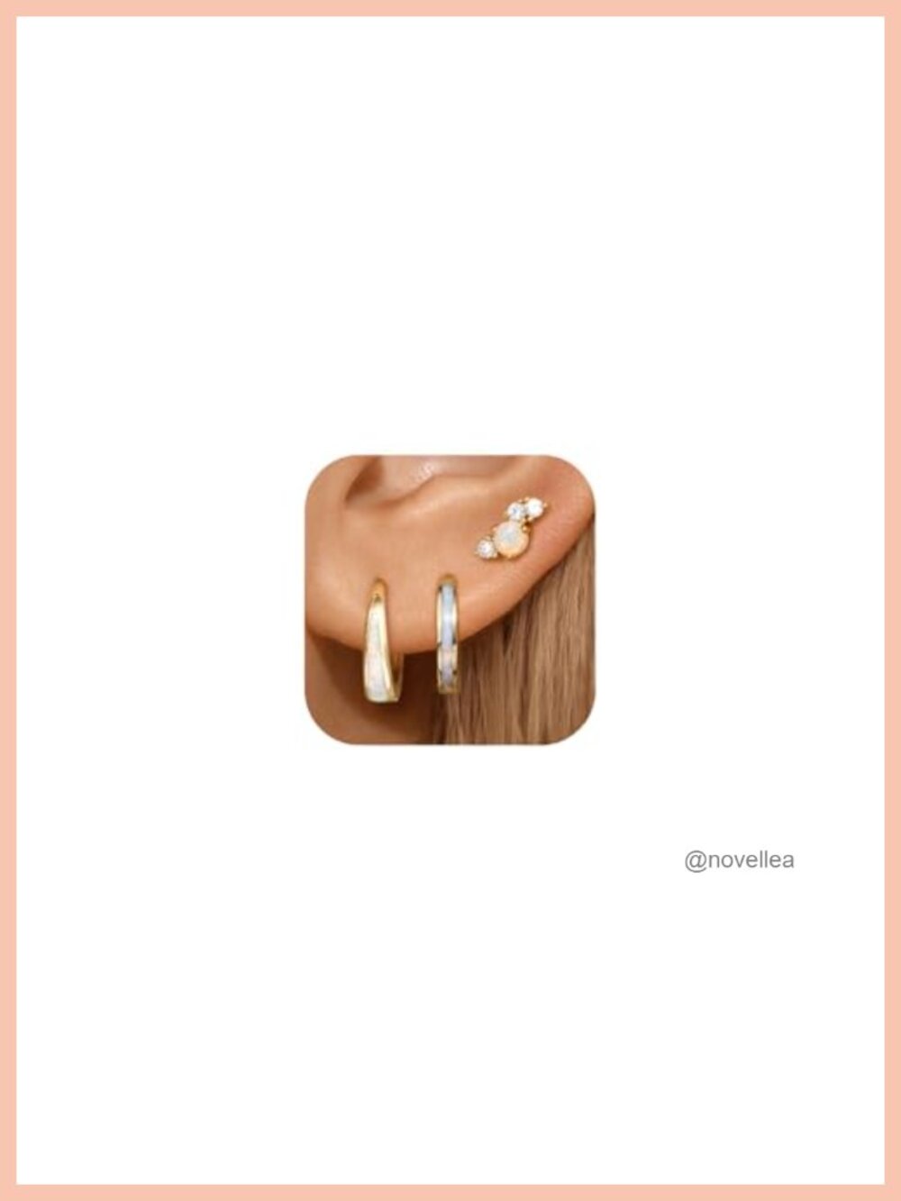 Opal Earring Set for Women, Sterling Silver 14K Gold Plated Hypoallergenic